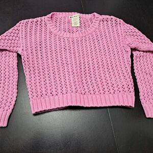 Pretty In Pink Pandemonium Cropped Girl's Sweater Size M (10-12)